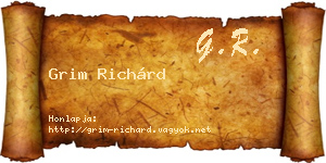 Grim Richárd névjegykártya